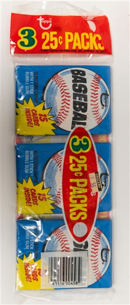 Lot of (4) 1980 Topps Baseball Unopened Wax Pack Trays/Grocery Rack - Possible Rickey Henderson Rookie (3 Wax Packs Per Rack/Tray = 12 Wax Packs Total)