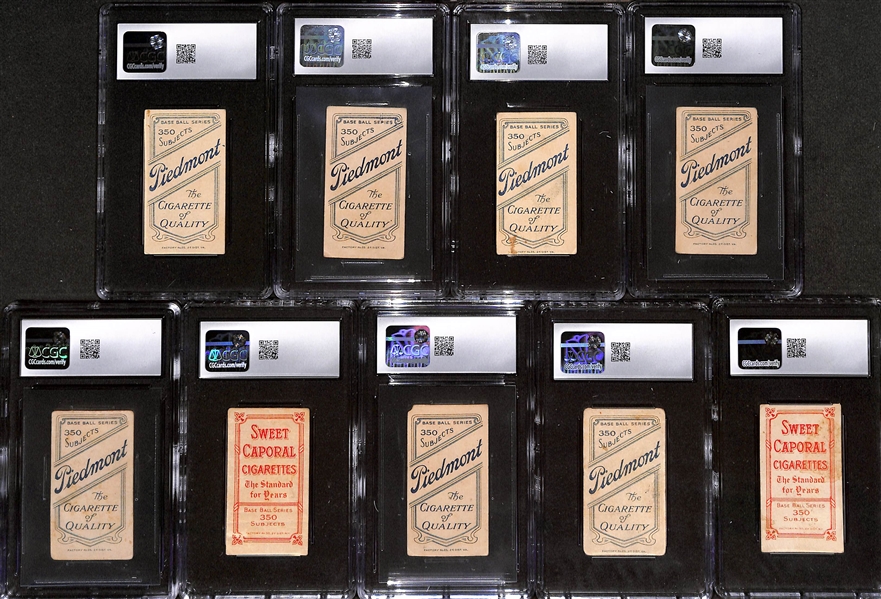 (9) T206 Minor League Cards w. Helm (CGC 3), Batch (CGC 2.5), O'Neil (CGC 2.5), Downs (CGC 2.5), Dorner (CGC 2), Barry (CGC 1), Beckley (CGC 1), O'Brien (CGC 1.5), Burke (CGC 2.5)
