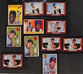 (11) 1954-1955 HOF Baseball Cards w. 1954 Topps Mays, (2) 1955 Bowman Mays, 1955 Topps Banks, 1955 Bowman Berra, (2) Snider, & (4) Mathews