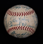  1952 Brooklyn Dodgers Team Signed Mini Baseball w. Roy Campanella (JSA Auction Letter)
