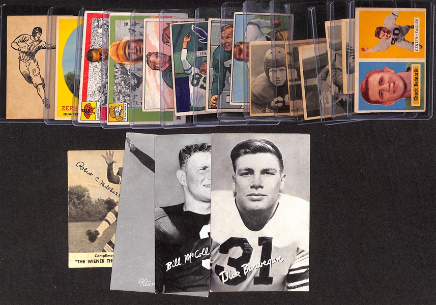  Lot of (18) 1950s Mixed Football Cards w. 1957 Topps Chuck Bednarik