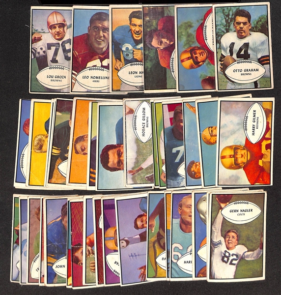  Lot of (40) Different 1953 Bowman Football Cards w. Otto Graham