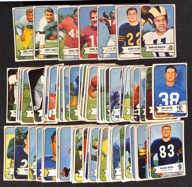  Lot of (80) 1954 Bowman Football Cards w. Norm Van Brocklin