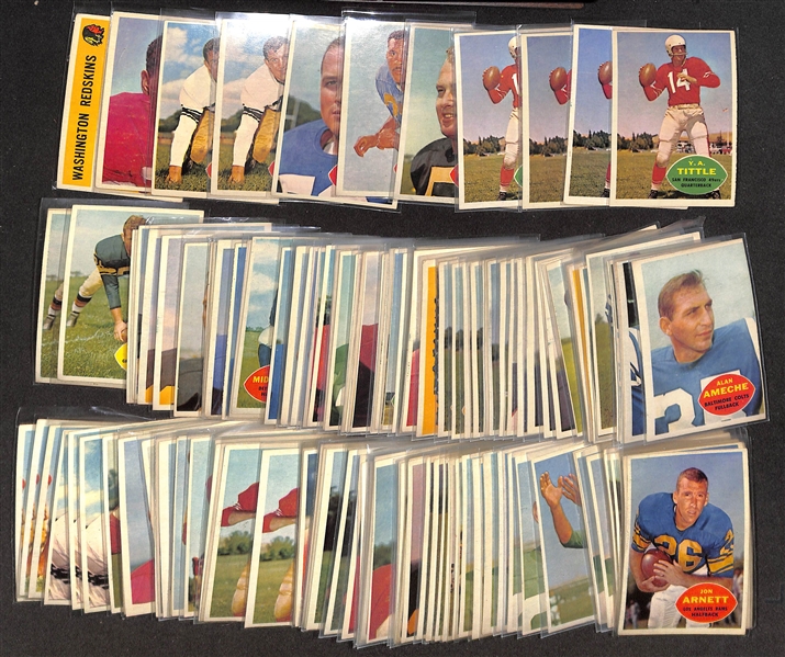  Lot of (130) 1960 Topps Football Cards w. (4) YA Tittle Cards