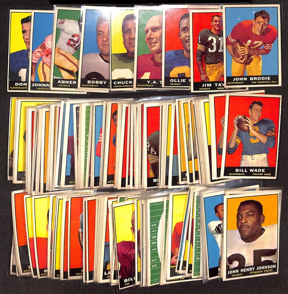  Lot of (100) 1961 Topps Football Cards w. John Brodie Rookie Card