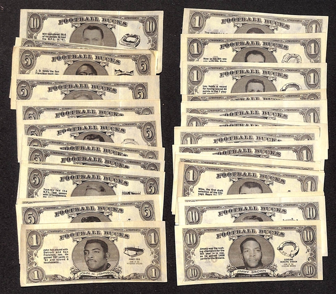  Lot of (37) 1962 Topps Football Bucks - 37 of the 48 cards in Set - w. Jim Brown