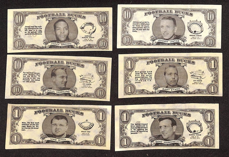  Lot of (37) 1962 Topps Football Bucks - 37 of the 48 cards in Set - w. Jim Brown