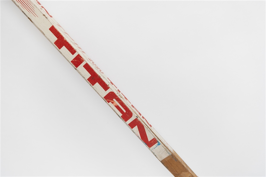 Mike Bossy New York Islanders Associated Used Titan Model M. Boss 22 Hockey Stick  (Shows Practice or Game Use)
