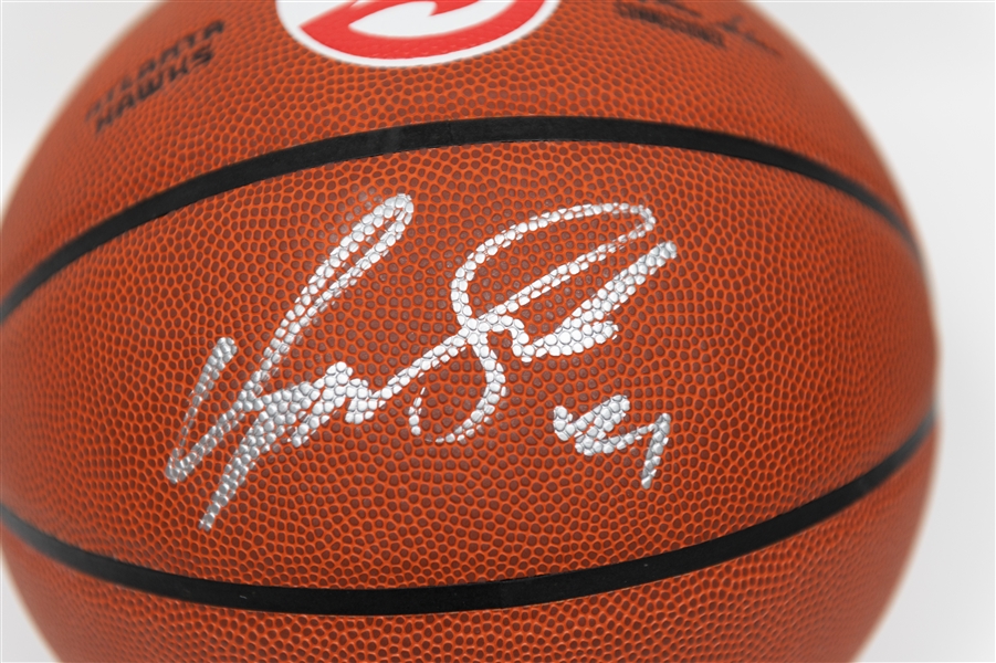 Signed Basketball Memorabilia Lot w. Dominique Wilkins Signed Basketball (JSA Auction Letter)