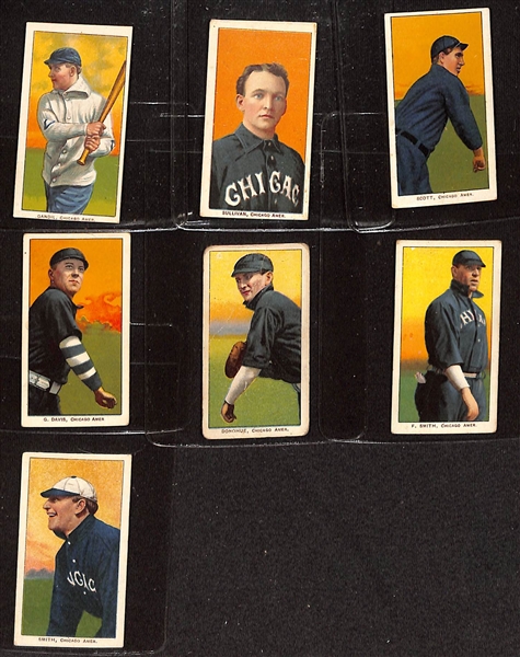 Lot of (7) T206 Chicago White Sox Cards w. Chick Gandil Rookie Card