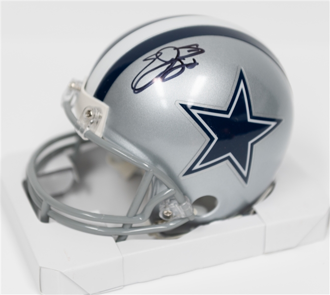 Emmitt Smith Signed Mini Dallas Cowboy Football Helmet (JSA COA)