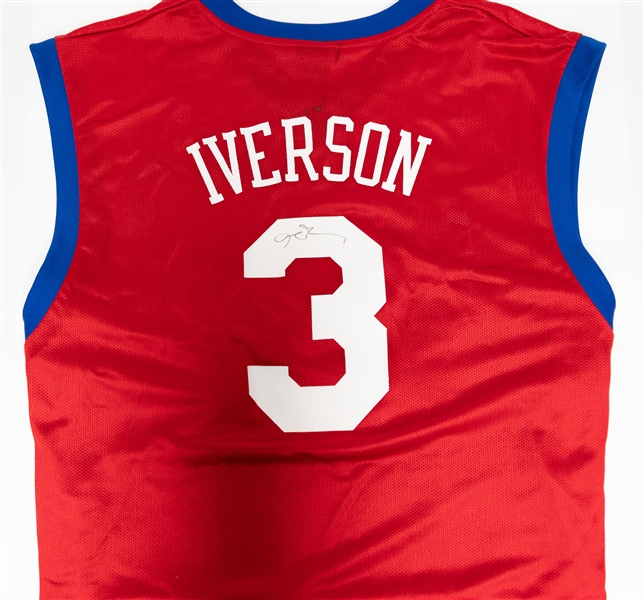 Allen Iverson Signed Authentic Adidas Red 76er XL Basketball Jersey (JSA COA)