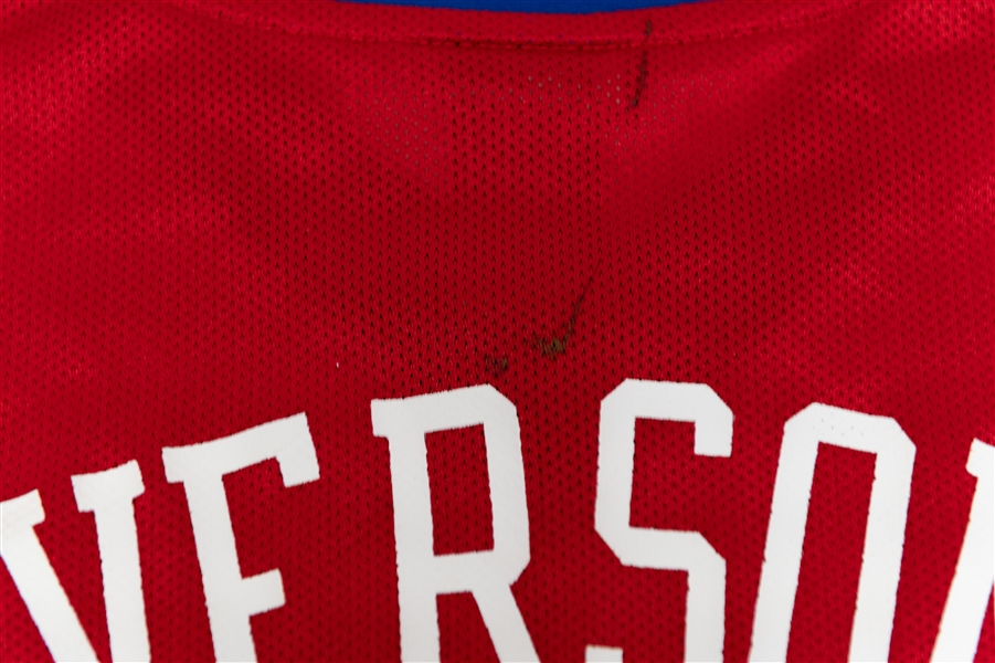 Allen Iverson Signed Authentic Adidas Red 76er XL Basketball Jersey (JSA COA)