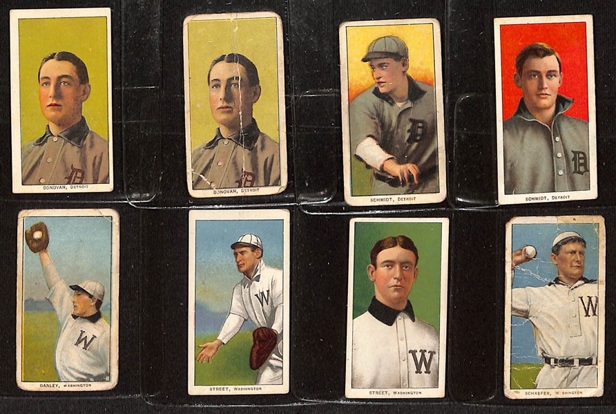 Lot of (8) T206 American League Cards w. Wild Bill Donovan