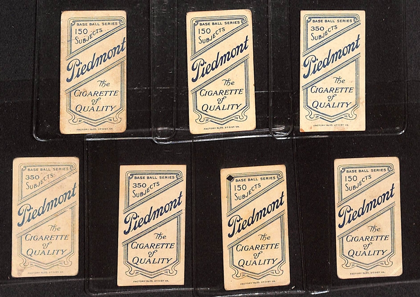 Lot of (7) T206 National League Cards - All Piedmont Backs - w. Red Dooin