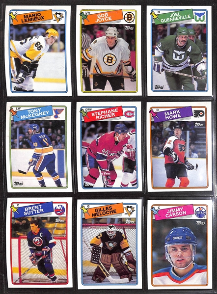 Lot of (3) Complete Hockey Sets w. 1988 Topps, 1988 O-Pee-Chee, 1989 O-Pee-Chee w. 1988 Topps Brett Hull RC
