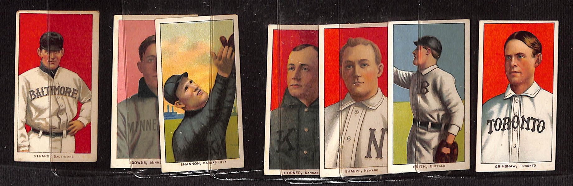 Lot of (7) T206 Minor League Cards w. Moose Grimshaw