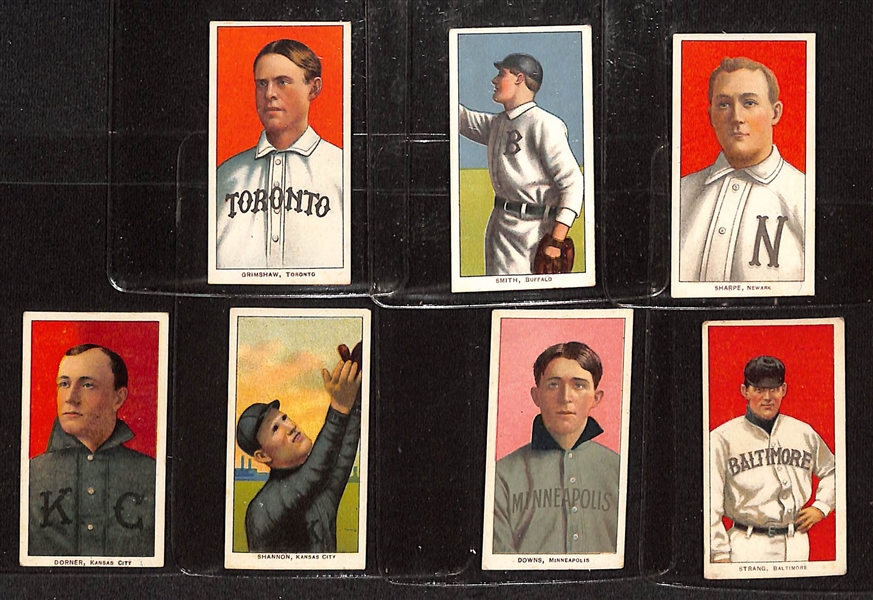 Lot of (7) T206 Minor League Cards w. Moose Grimshaw