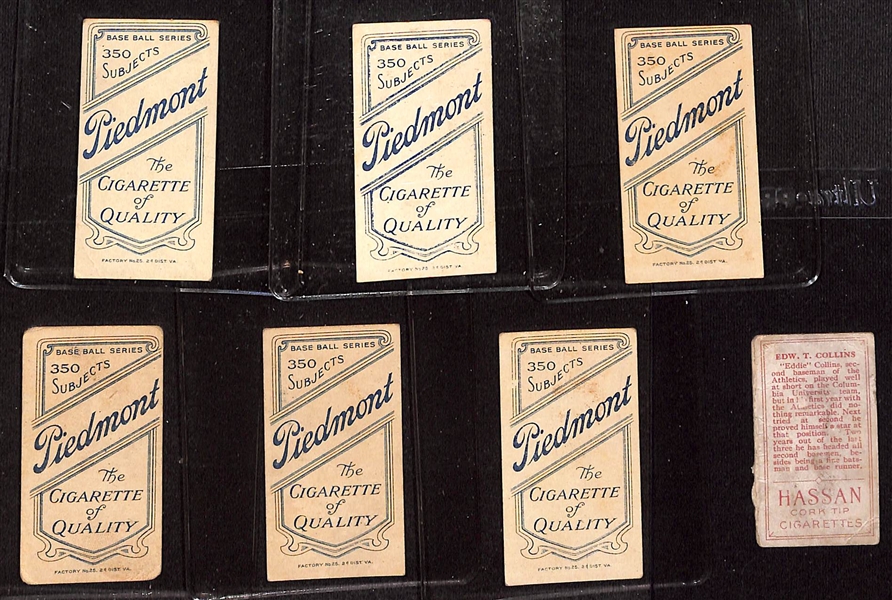 Lot of (6) T206 Baltimore Minor League Cards - All Piedmont Back & 350 Subjects - w. Jack Dunn