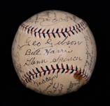 1932 Pittsburgh Pirates Team Signed Baseball w. 27 Autographs Inc. Lloyd Waner, Paul Waner, Pie Traynor, Gus Suhr, Arky Vaughan, Bill Harris, + (JSA Auction Letter) - Comes from the Estate of...