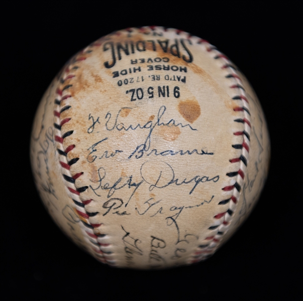 1932 Pittsburgh Pirates Team Signed Baseball w. 27 Autographs Inc. Lloyd Waner, Paul Waner, Pie Traynor, Gus Suhr, Arky Vaughan, Bill Harris, + (JSA Auction Letter) - Comes from the Estate of...