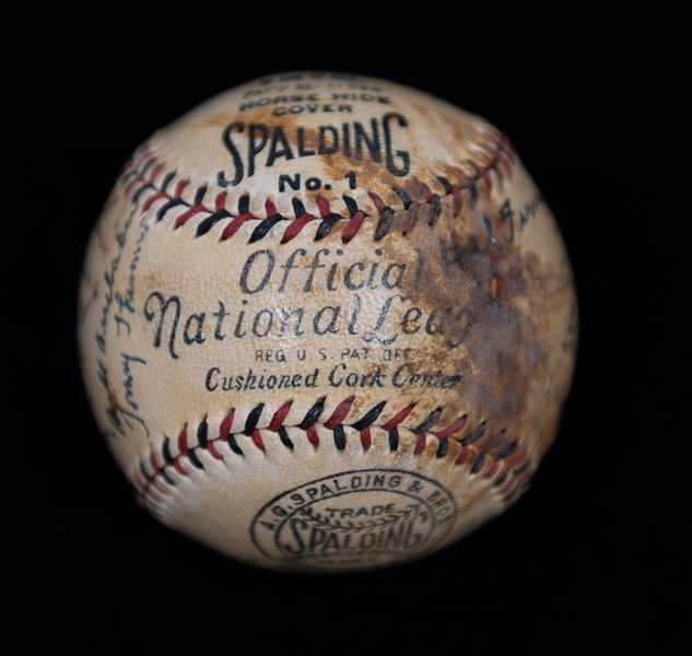 1932 Pittsburgh Pirates Team Signed Baseball w. 27 Autographs Inc. Lloyd Waner, Paul Waner, Pie Traynor, Gus Suhr, Arky Vaughan, Bill Harris, + (JSA Auction Letter) - Comes from the Estate of...