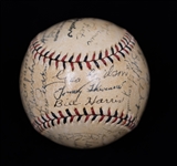 1932 Pittsburgh Pirates Team Signed Baseball w. 27 Autographs Inc. Lloyd Waner, Paul Waner, Pie Traynor, Gus Suhr, Arky Vaughan, Bill Harris, + (JSA Auction Letter) - Comes from the Estate of...