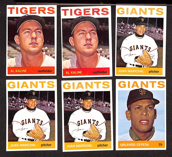Lot of (600+) Assorted 1964 Topps Baseball Cards w. (2) Al Kaline