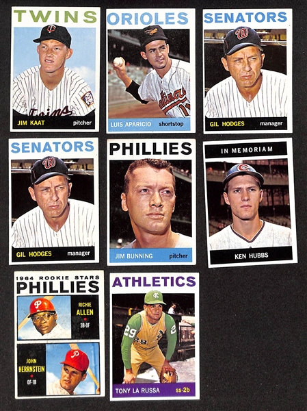 Lot of (600+) Assorted 1964 Topps Baseball Cards w. (2) Al Kaline