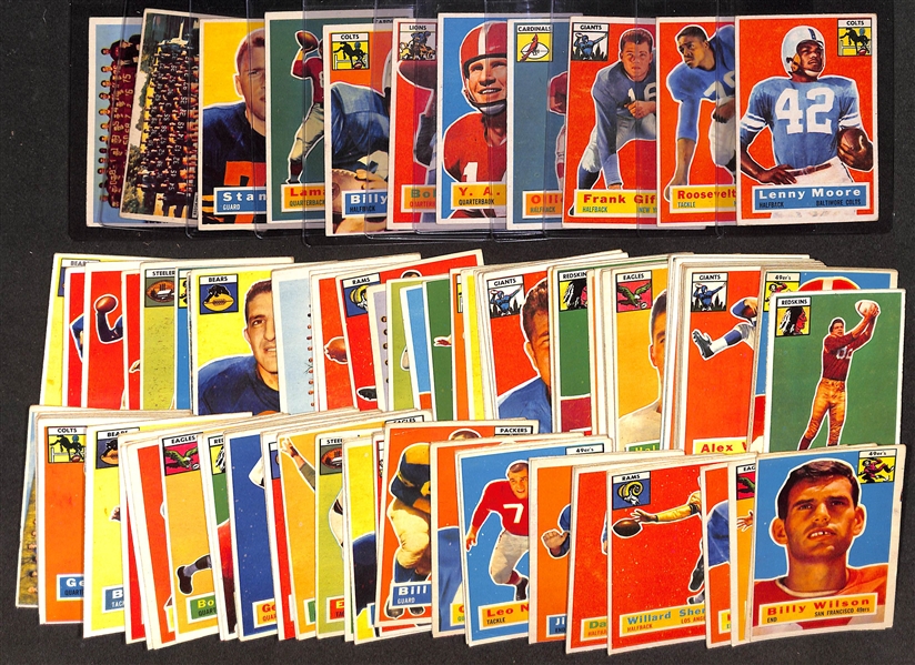 1956 Topps Football Complete Set (All 120 Cards) w. Moore & Brown Rookies, Gifford, Matson, Tittle, Layne, +