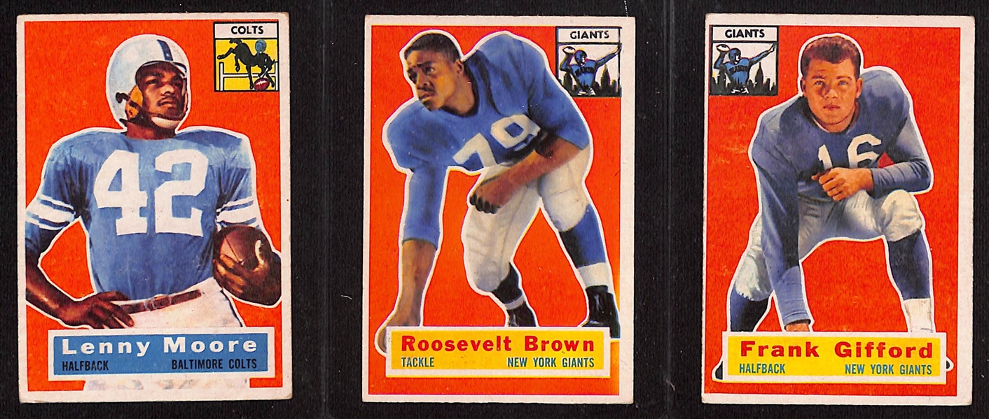 1956 Topps Football Complete Set (All 120 Cards) w. Moore & Brown Rookies, Gifford, Matson, Tittle, Layne, +