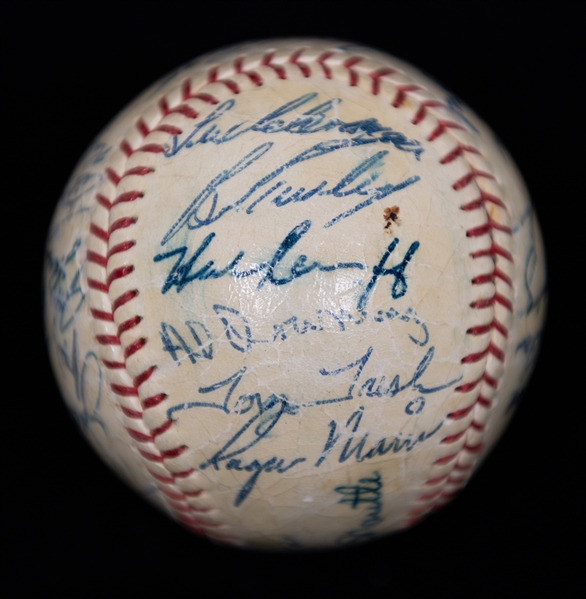 1961 New York Yankees (World Champions) Signed Baseball w. 25 Signatures (w. Maris, Berra, Ford, +) - Mickey Mantle is Clubhouse Signed (Full JSA LOA)