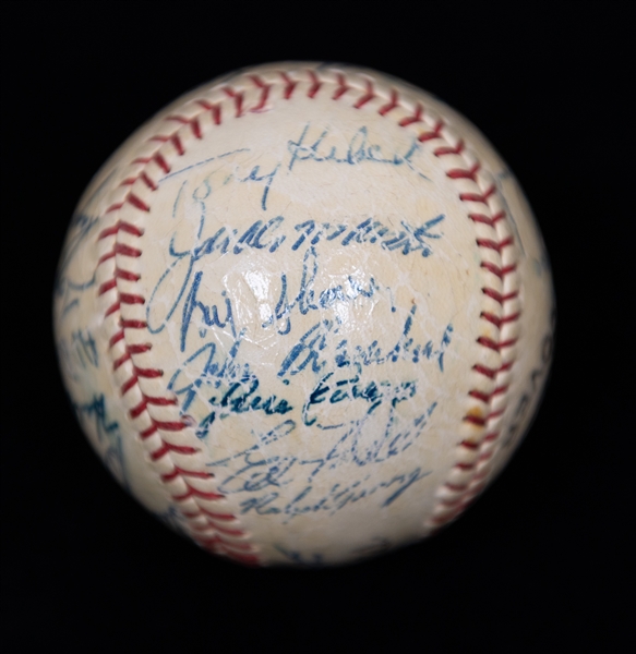 1961 New York Yankees (World Champions) Signed Baseball w. 25 Signatures (w. Maris, Berra, Ford, +) - Mickey Mantle is Clubhouse Signed (Full JSA LOA)