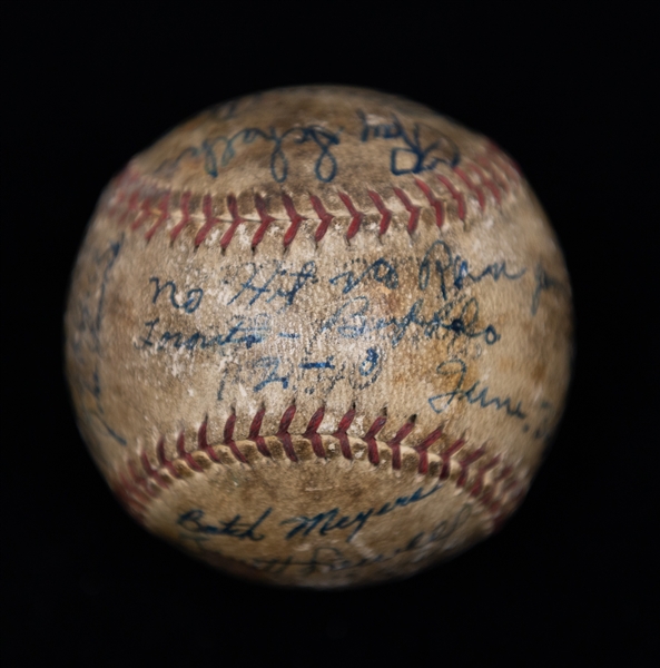 c. 1935 Buffalo Bisons Minor League Baseball Team Signed Ball w. Ray Schalk (HOF, Former 1919 Chicago Black Sox), Bill Harris, Ollie Carnegie, + (JSA Auction Letter) - Comes from the Estate of...