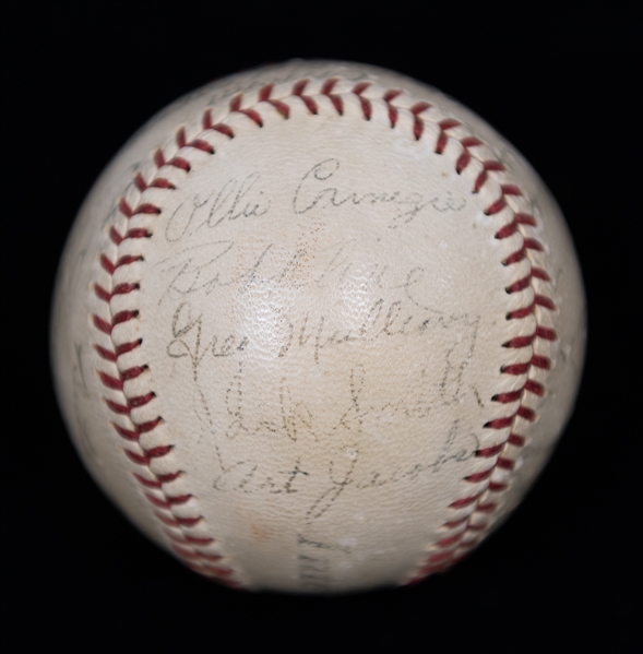 1935 Buffalo Bisons Minor League Baseball Team Signed Ball w. Ray Schalk (HOF, Former 1919 Chicago Black Sox), Ollie Carnegie, + (JSA Auction Letter) - Comes from the Estate of Former MLB Player...
