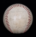 1935 Buffalo Bisons Minor League Baseball Team Signed Ball w. Ray Schalk (HOF, Former 1919 Chicago Black Sox), Ollie Carnegie, + (JSA Auction Letter) - Comes from the Estate of Former MLB Player...
