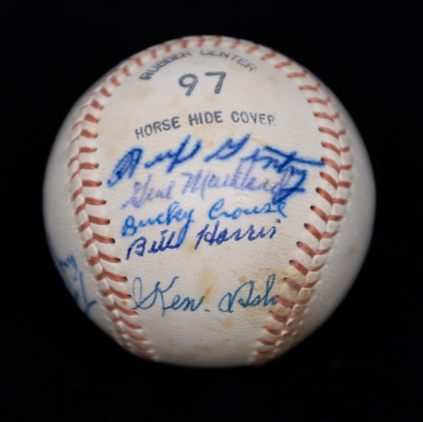 1961-65 International League Signed Baseball w. Dave Danforth (Former 1919 Chicago Black Sox Player), Bill Harris, Elbie Fletcher, + (JSA Auction Letter) - Comes from the Estate of Former MLB...