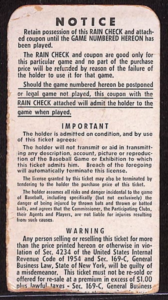 1955 World Series Game 7 Ticket - Yankees vs. Dodgers - Comes from the Estate of Former MLB Player Bill Harris