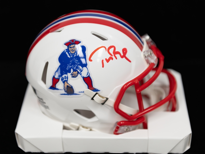 Tom Brady Signed New England Patriots Mini Helmet w. Fanatics COA