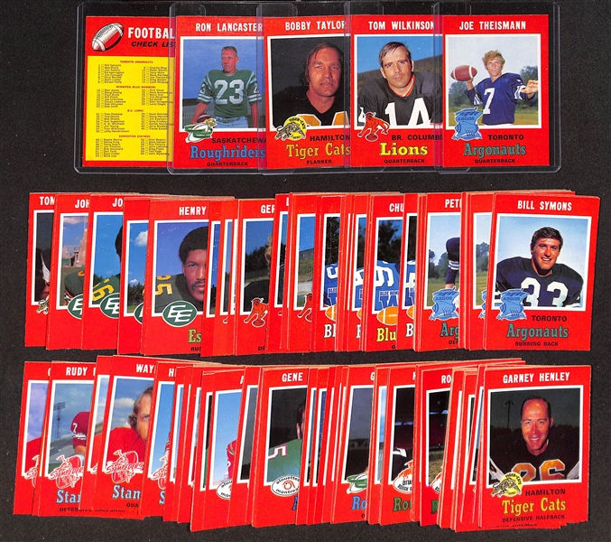 1971 O-Pee-Chee CFL Football Complete Set (All 132 Cards) w. Rare Joe Theismann Argonauts Rookie Card