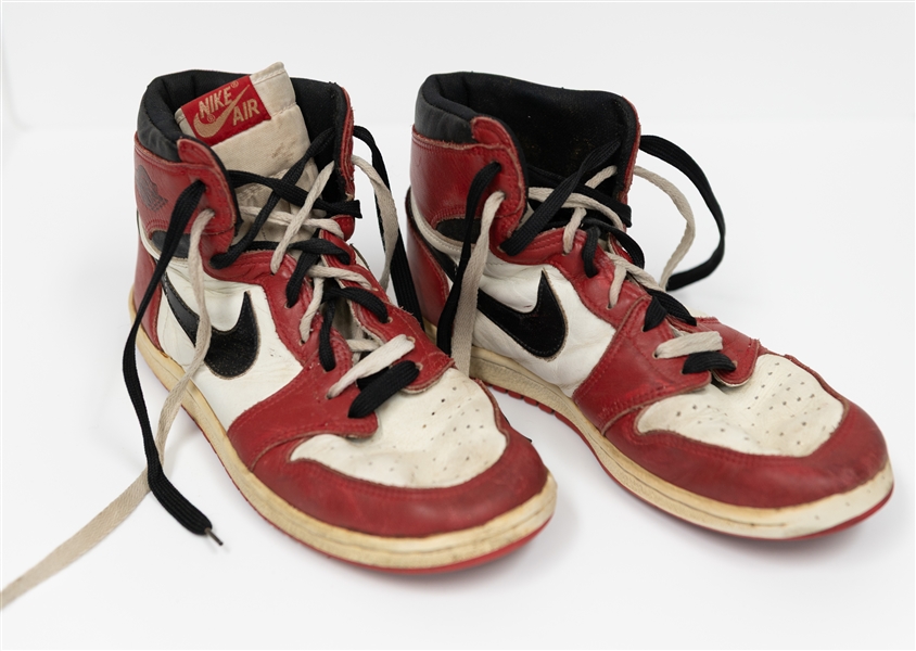 Used 1985 Nike Air Jordan 1 High OG Original Vintage Basketball Sneakers - Size 9.5