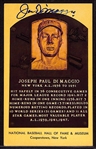 Joe DiMaggio Signed Hall of Fame Plaque Card (JSA Auction Letter)