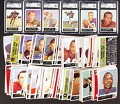1965 Philadelphia Football Near Complete Set (195 of 198 Cards) w. Jim Brown (CGC 3), Unitas (CGC 6), Warfield Rookie (CGC 6), Hornung (CGC 6.5), Starr (CGC 7.5), Taylor Rookie (CGC 7)