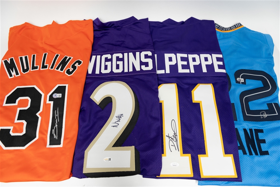 Lot of (4) Custom Signed Jerseys w. Cedric Mullins, Nate Wiggins, Dante Culpepper, & Desmond Bane (all Authenticated)