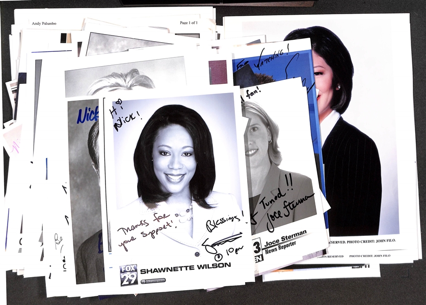 Lot of (200+) Signed National, Regional, & Local News Personalities (many personalized) w. Julie Chen, Christiane Amanpour, Robin Roberts, more