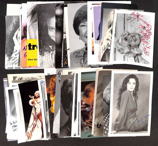 Lot of (40+) Signed Postcard-Sized Actress Photos & Prints w. Carol Channing, More (JSA Auction Letter)