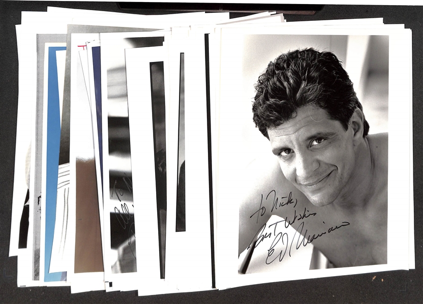 Lot of (60+) Signed Actor Photos & Prints (primarily 8"x10"s) w. Ed Marinaro, Robert Townsend, More (JSA Auction Letter)