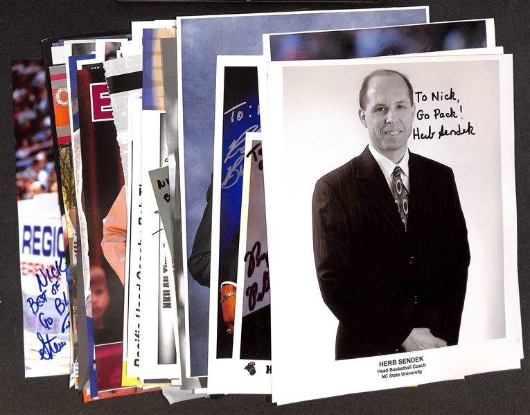 Lot of (45) College Basketball Male & Female Coach Signed Photos/Prints (primarily 8x10) w. Herb Sendek, Frank Haith, Beth Dunkenberger, More (JSA Auction Letter)