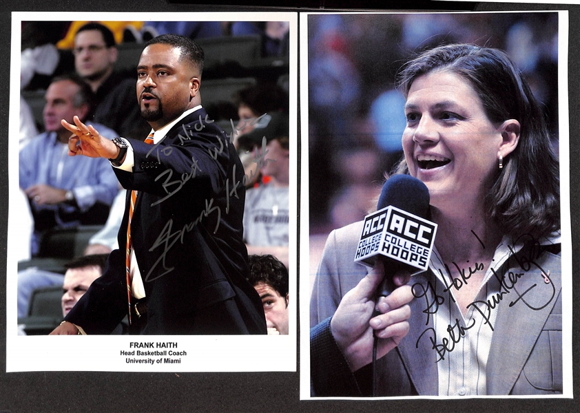 Lot of (45) College Basketball Male & Female Coach Signed Photos/Prints (primarily 8x10) w. Herb Sendek, Frank Haith, Beth Dunkenberger, More (JSA Auction Letter)