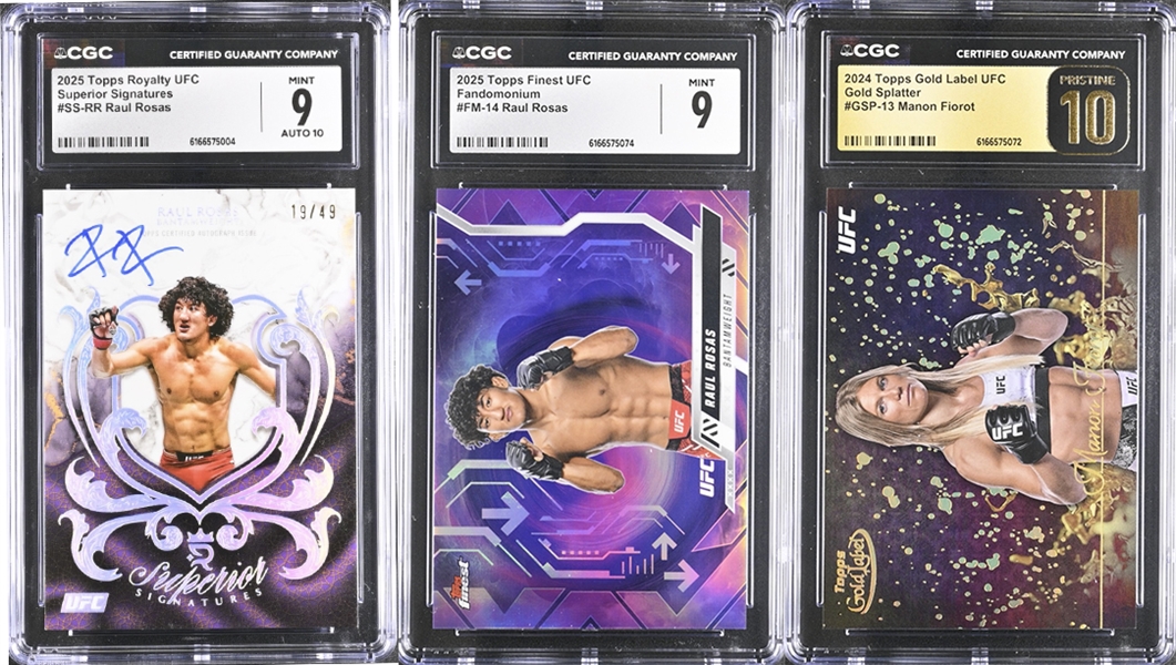 Lot of (3) CGC-Graded UFC Cards w. Raúl Rosas Jr. & Manon Fiorot